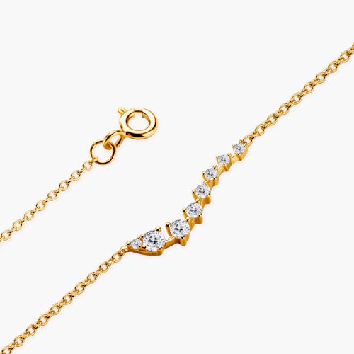 Naszyjnik Savicki: srebrny pozłacany, cyrkonie